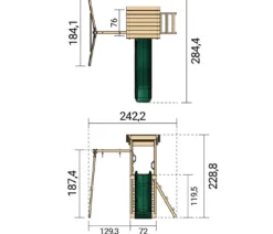 Weka Spielturm Lyon, ca. B242,2/H288,8/T284,4 cm