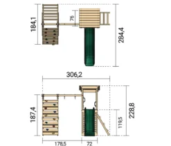 Weka Spielturm Sevilla, ca. B306,2/H228,8/T284,4 cm