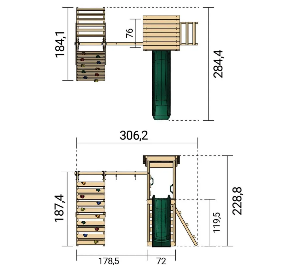 Weka Spielturm Sevilla, ca. B306,2/H228,8/T284,4 cm