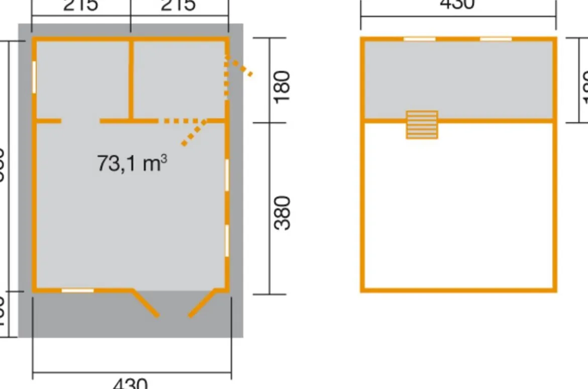 Weka Weekendhaus 155, ca. B500/H358/T690 cm