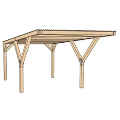 Weka Y-Einzelcarport 612 ohne Dacheindeckung, ca. B306/H250/T606 cm