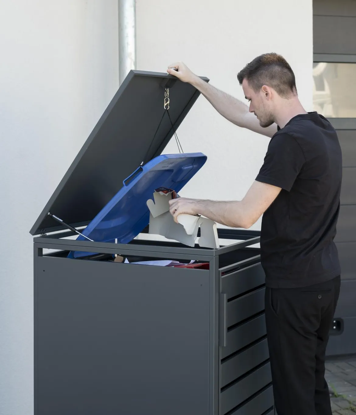 Westmann Mülltonnenverkleidung Kubus 1er Box, ca. B68/H116/T80 cm