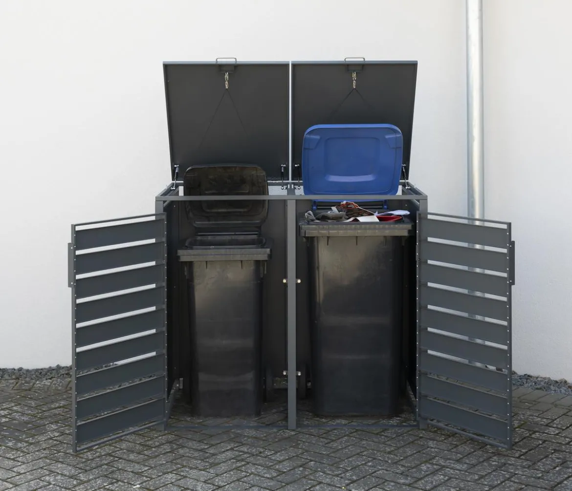 Westmann Mülltonnenverkleidung Kubus 2er Box, ca. B132/H116/T80 cm