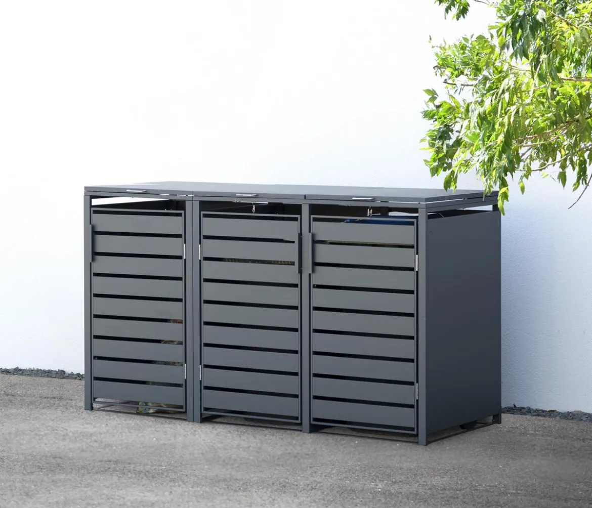 Westmann Mülltonnenverkleidung Kubus 3er Box, ca. B200/H116/T80 cm