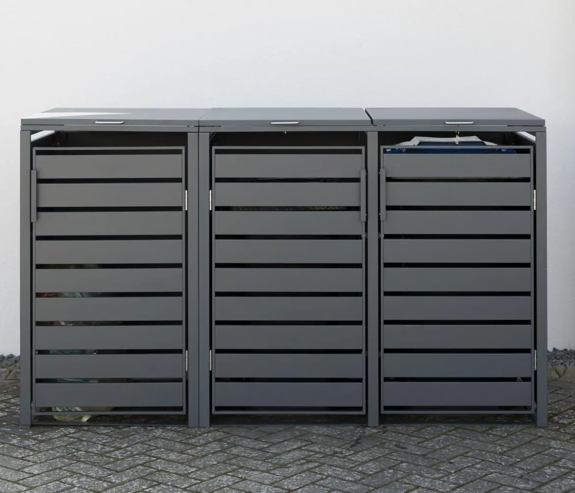 Westmann Mülltonnenverkleidung Kubus 3er Box, ca. B200/H116/T80 cm