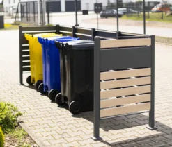 Westmann Mülltonnenverkleidung Planum 4er Box, ca. B330/H120/T90 cm