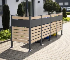 Westmann Mülltonnenverkleidung Planum 4er Box, ca. B330/H120/T90 cm