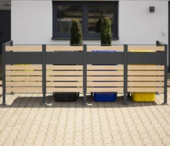 Westmann Mülltonnenverkleidung Planum 4er Box, ca. B330/H120/T90 cm