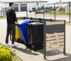 Westmann Mülltonnenverkleidung Planum 4er Box, ca. B330/H120/T90 cm