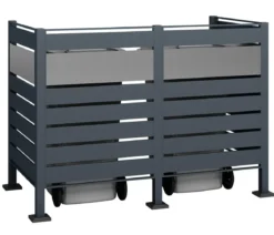 Westmann Mülltonnenverkleidung Planum 2er Box, ca. B170/H120/T90 cm