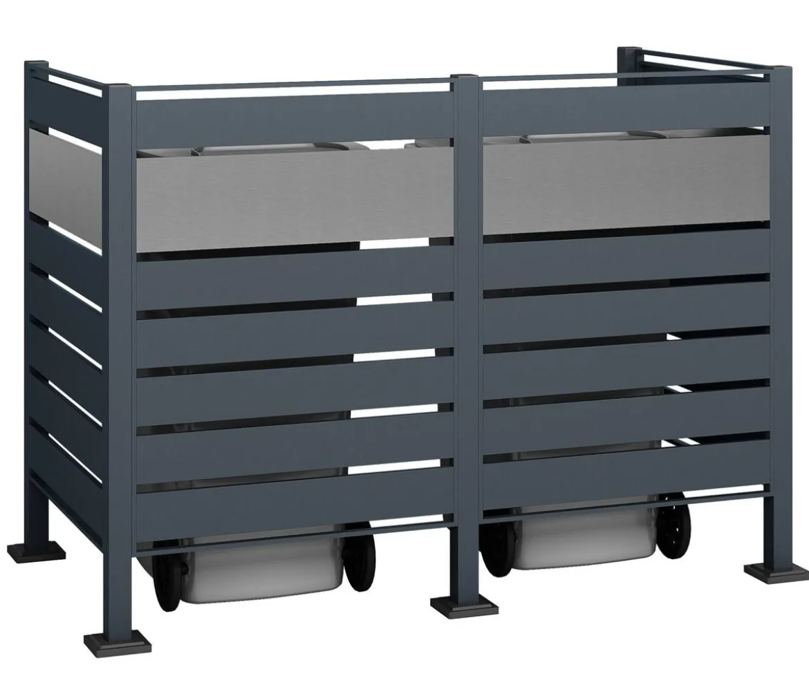 Westmann Mülltonnenverkleidung Planum 2er Box, ca. B170/H120/T90 cm