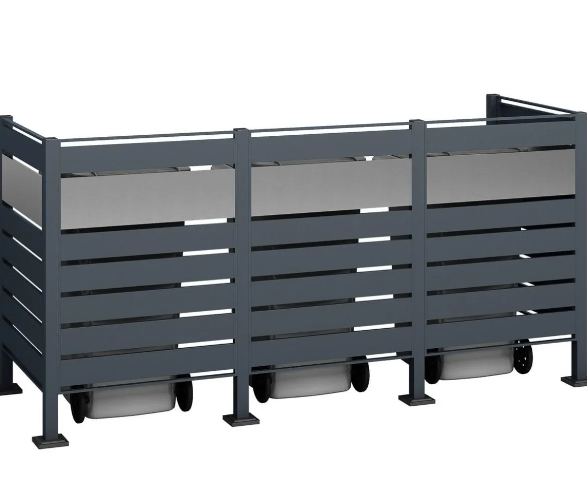 Westmann Mülltonnenverkleidung Planum 3er Box, ca. B250/H120/T90 cm
