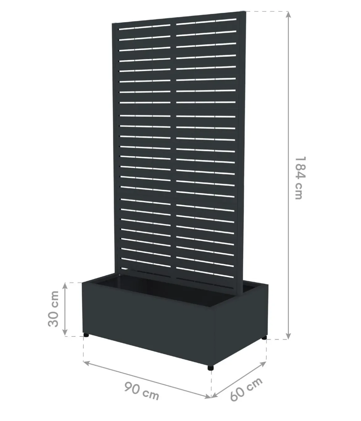 Westmann Stahl-Pflanzkasten mit Rankgitter Dekora 6, rechteckig, ca. B90/H184/T60 cm