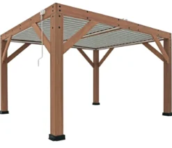 Westmann Zedernholz-Pavillon Karl, mit Lamellendach, ca. B396/H251/T335 cm