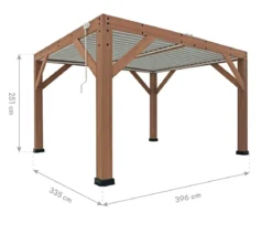 Westmann Zedernholz-Pavillon Karl, mit Lamellendach, ca. B396/H251/T335 cm
