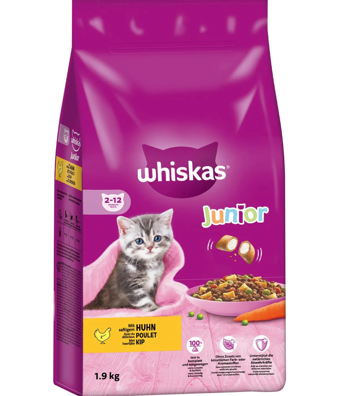 Whiskas® Trockenfutter für Katzen Junior, Huhn