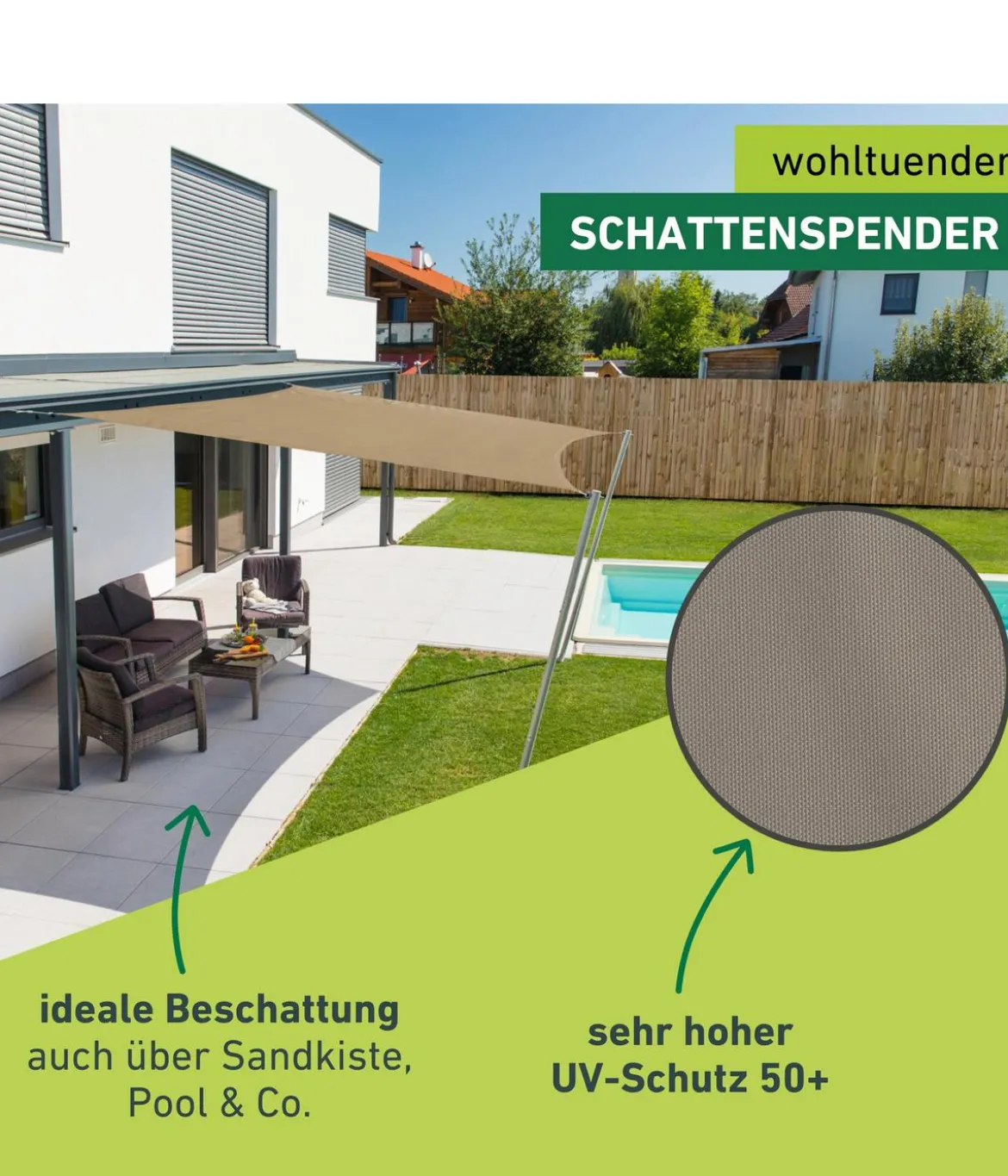 Windhager Sonnensegel Cannes, quadratisch, ca. B500/T500 cm