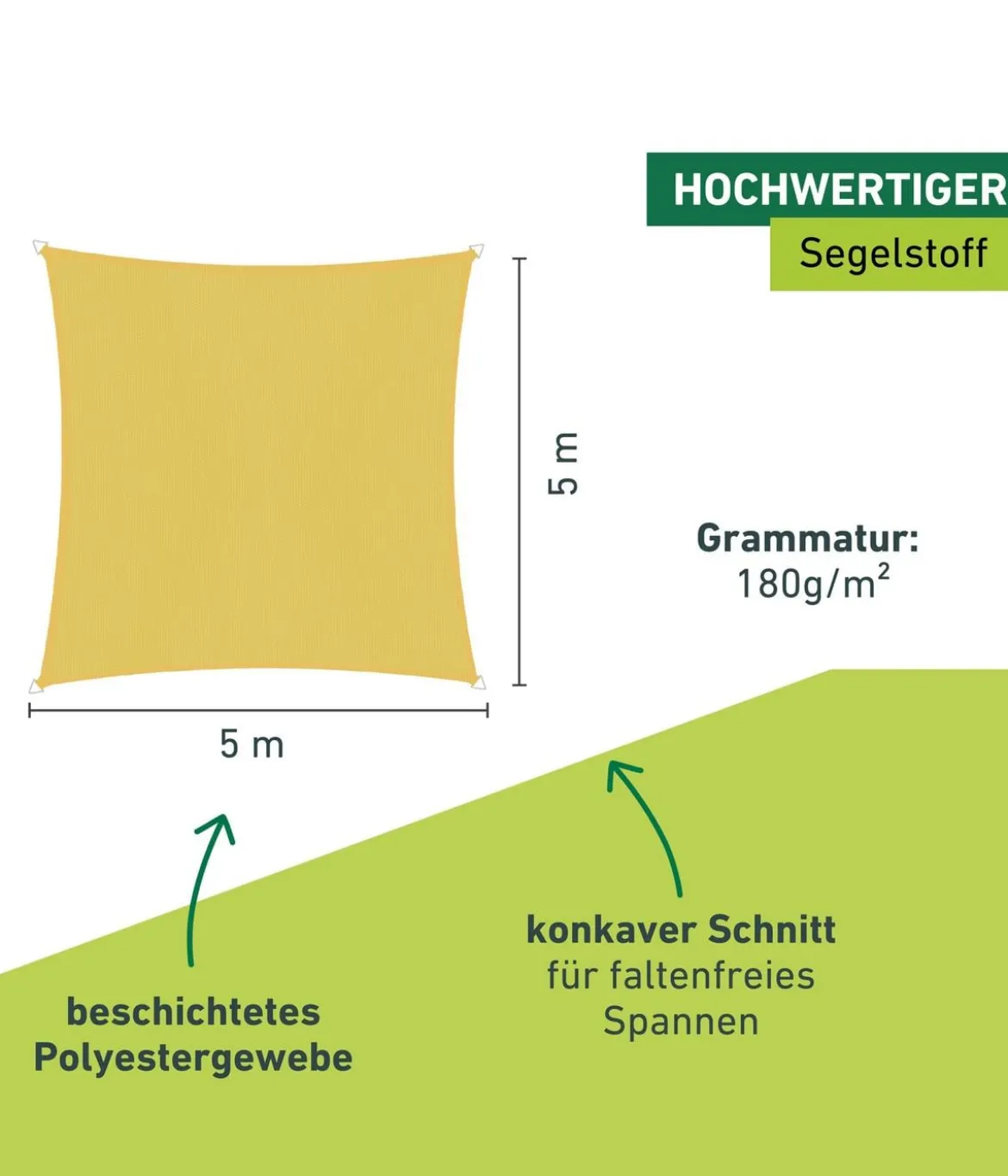 Windhager Sonnensegel Cannes, quadratisch, ca. B500/T500 cm