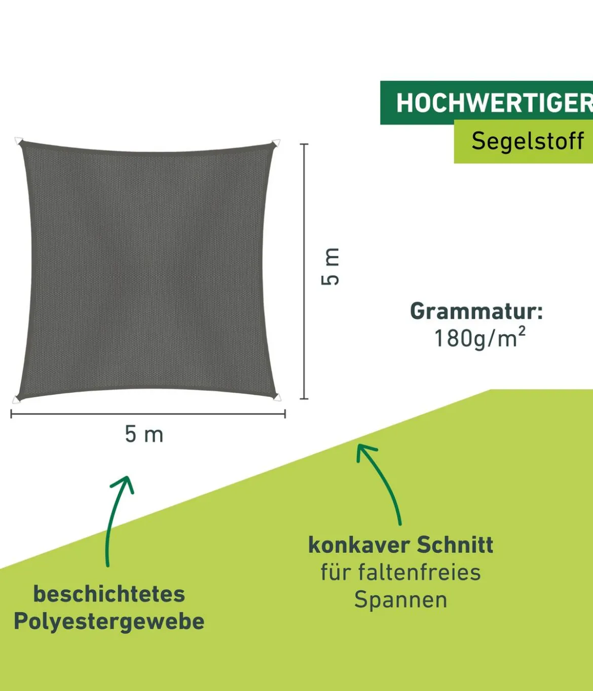 Windhager Sonnensegel Cannes, quadratisch, ca. B500/T500 cm
