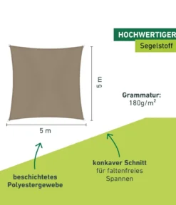 Windhager Sonnensegel Cannes, quadratisch, ca. B500/T500 cm