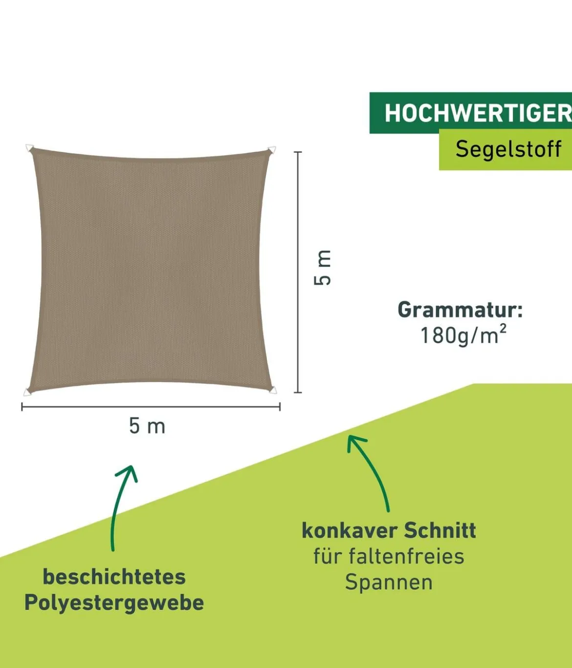 Windhager Sonnensegel Cannes, quadratisch, ca. B500/T500 cm