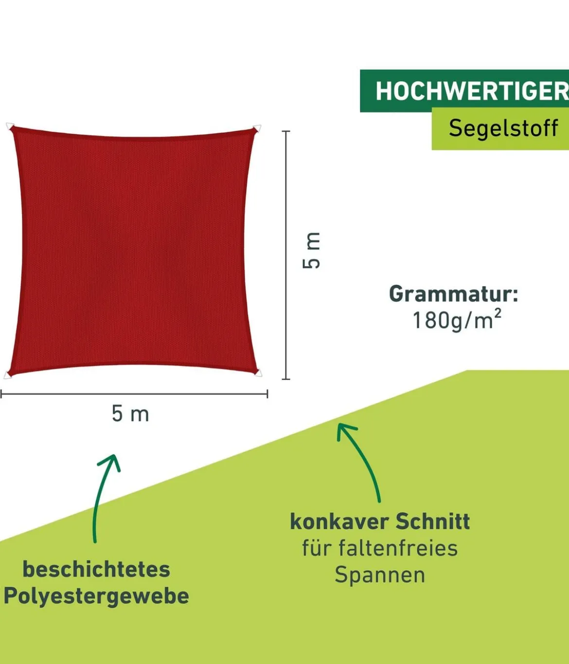 Windhager Sonnensegel Cannes, quadratisch, ca. B500/T500 cm