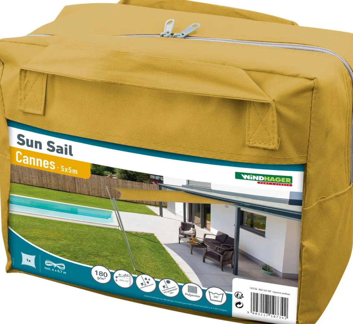 Windhager Sonnensegel Cannes, quadratisch, ca. B500/T500 cm