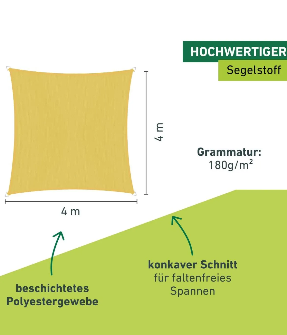 Windhager Sonnensegel Cannes, quadratisch, ca. B400/T400 cm