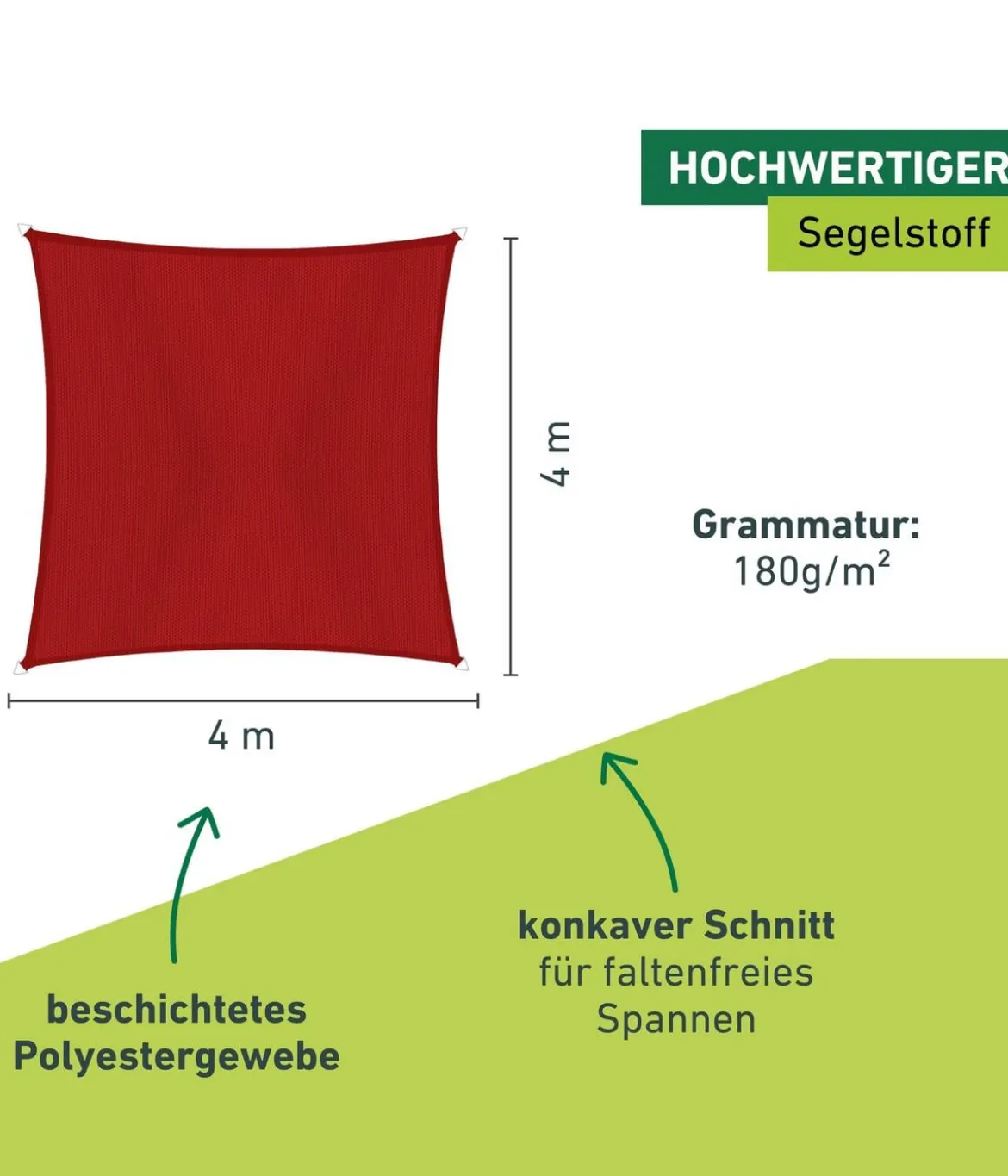 Windhager Sonnensegel Cannes, quadratisch, ca. B400/T400 cm