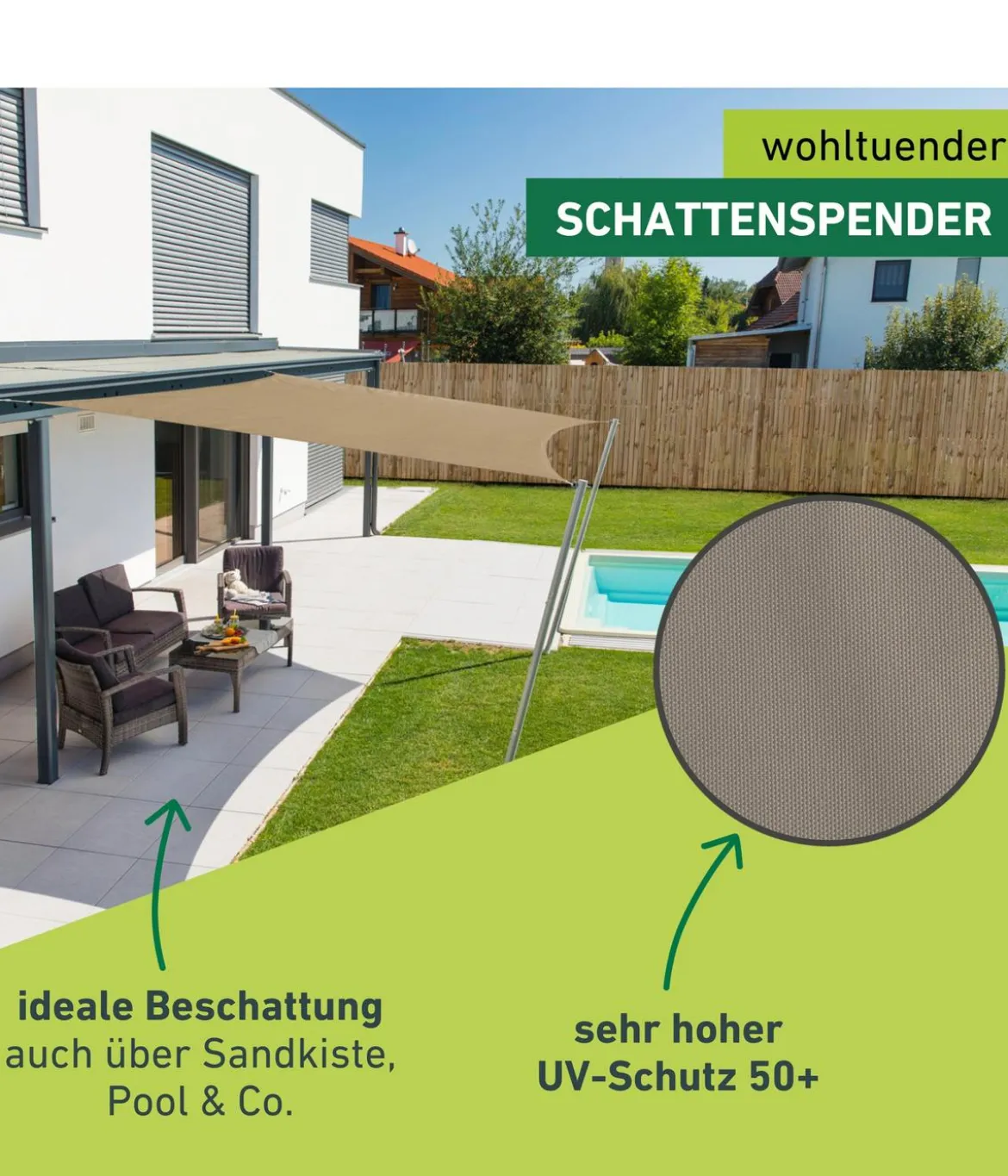 Windhager Sonnensegel Cannes, quadratisch, ca. B400/T400 cm