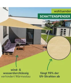 Windhager Sonnensegel Capri, dreieckig, ca. B500/T500 cm