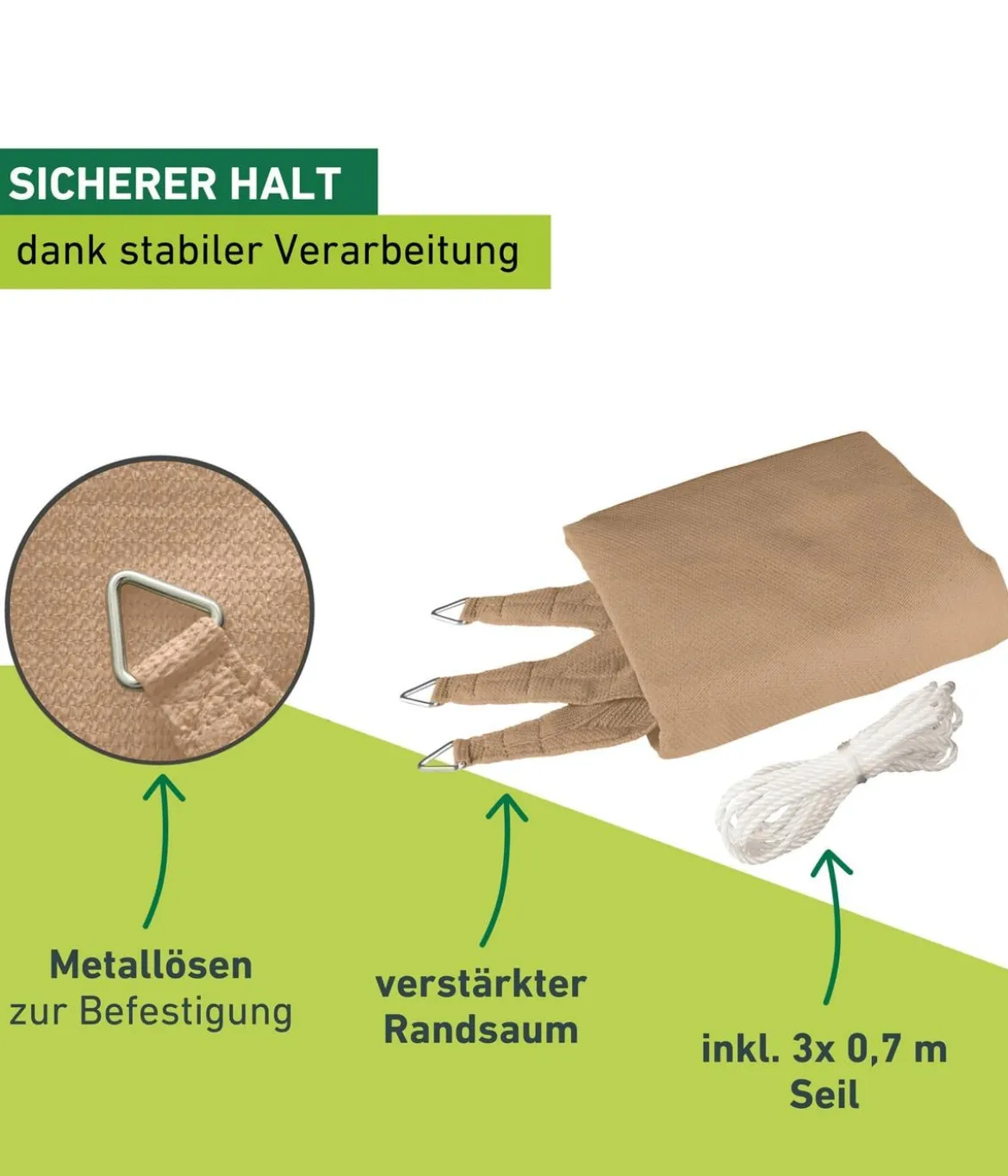 Windhager Sonnensegel Capri, dreieckig, ca. B500/T500 cm