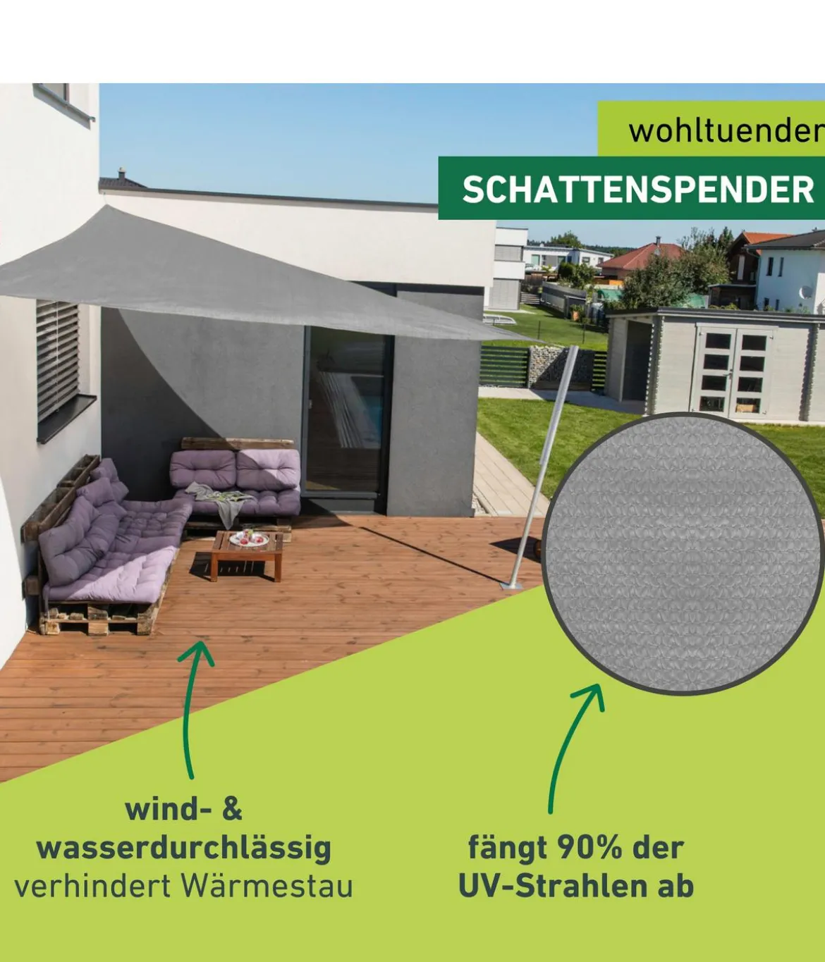 Windhager Sonnensegel Capri, dreieckig, ca. B500/T500 cm