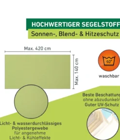 Windhager Sonnensegel, rechteckig, ca. B420/T140 cm