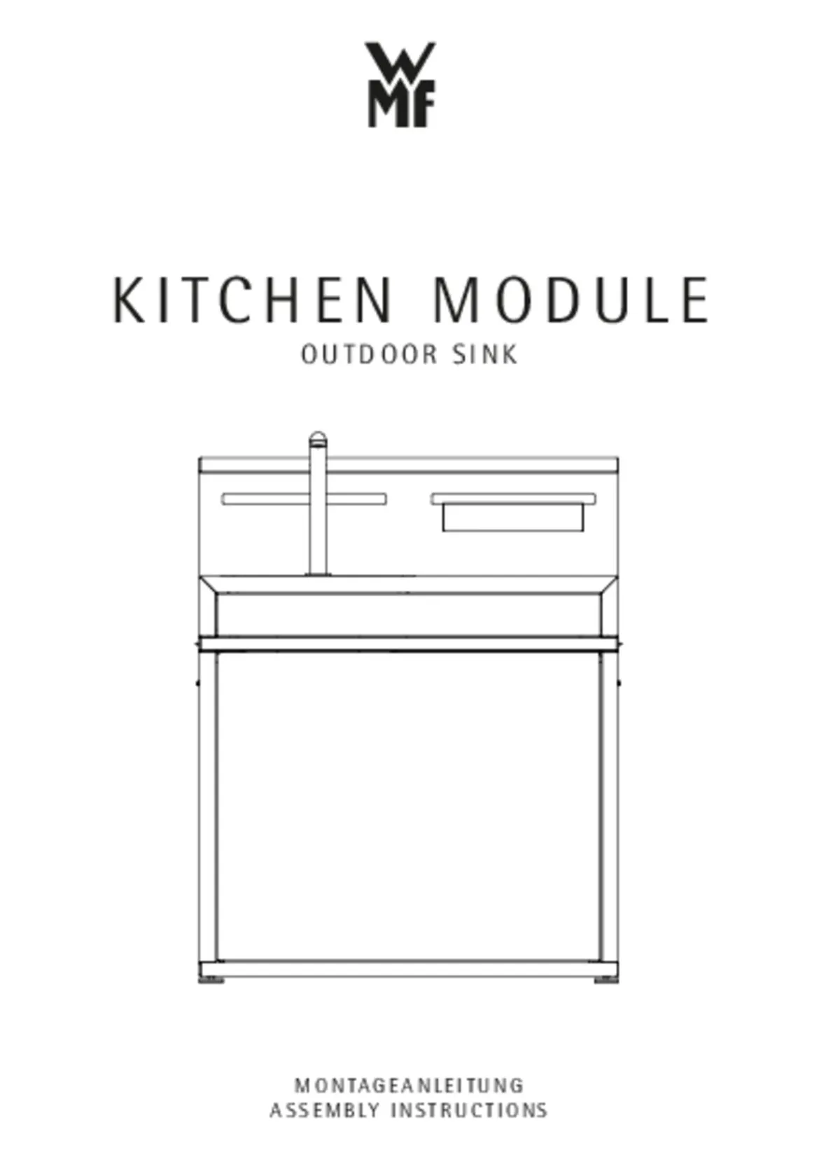 WMF Outdoor-Küche Spülenmodul, ca. B90/H112/T81 cm