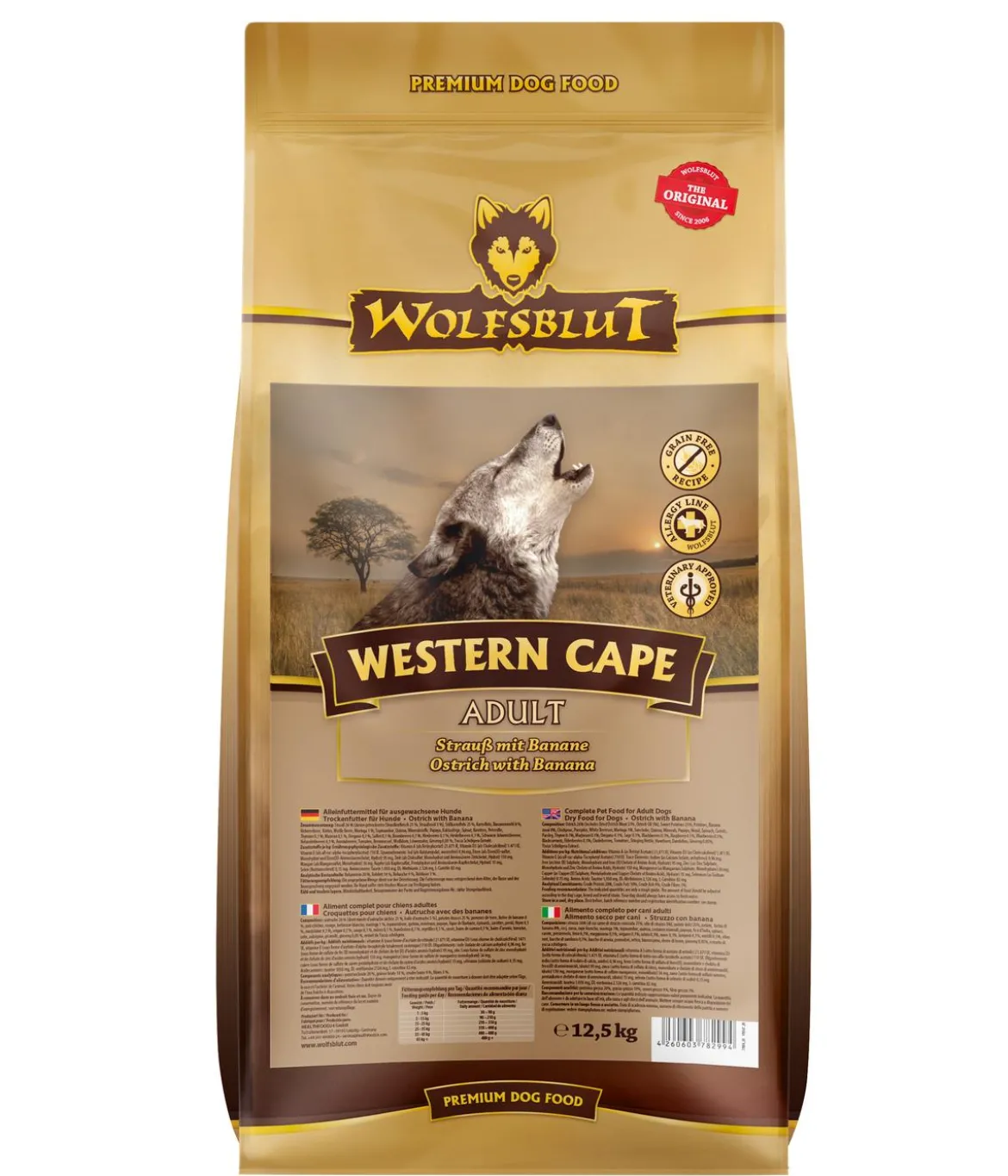 WOLFSBLUT Trockenfutter für Hunde Western Cape, Adult, Strauß & Banane