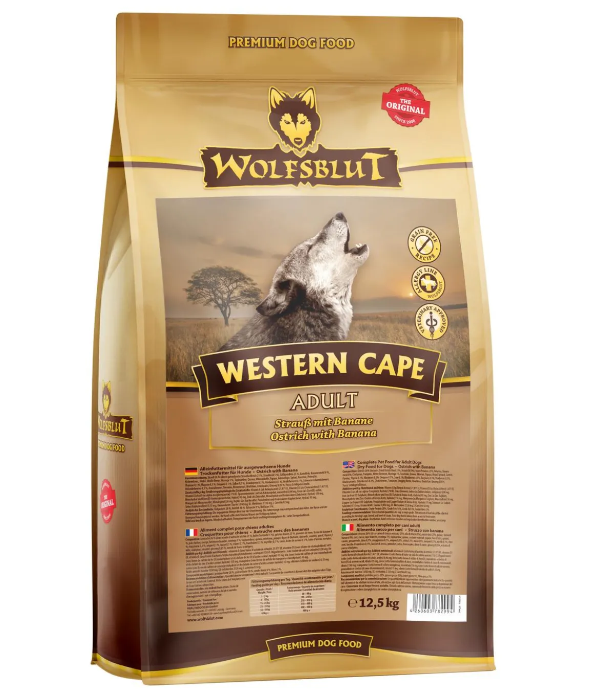 WOLFSBLUT Trockenfutter für Hunde Western Cape, Adult, Strauß & Banane