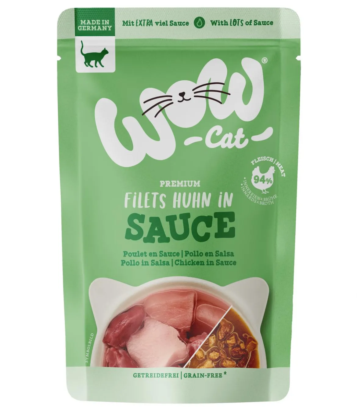 WOW® Cat Nassfutter für Katzen Multipack Premium Filets in Sauce, Adult, 8 x 85 g