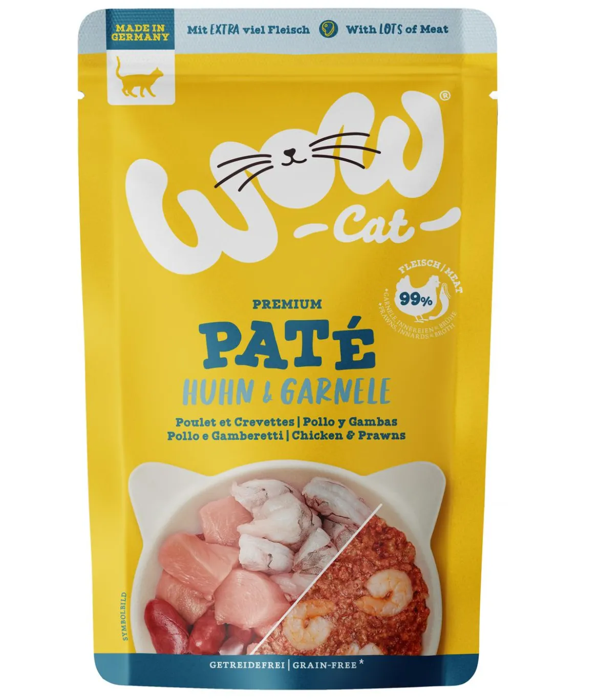 WOW® Cat Nassfutter für Katzen Premium Paté Adult, 12 x 125 g