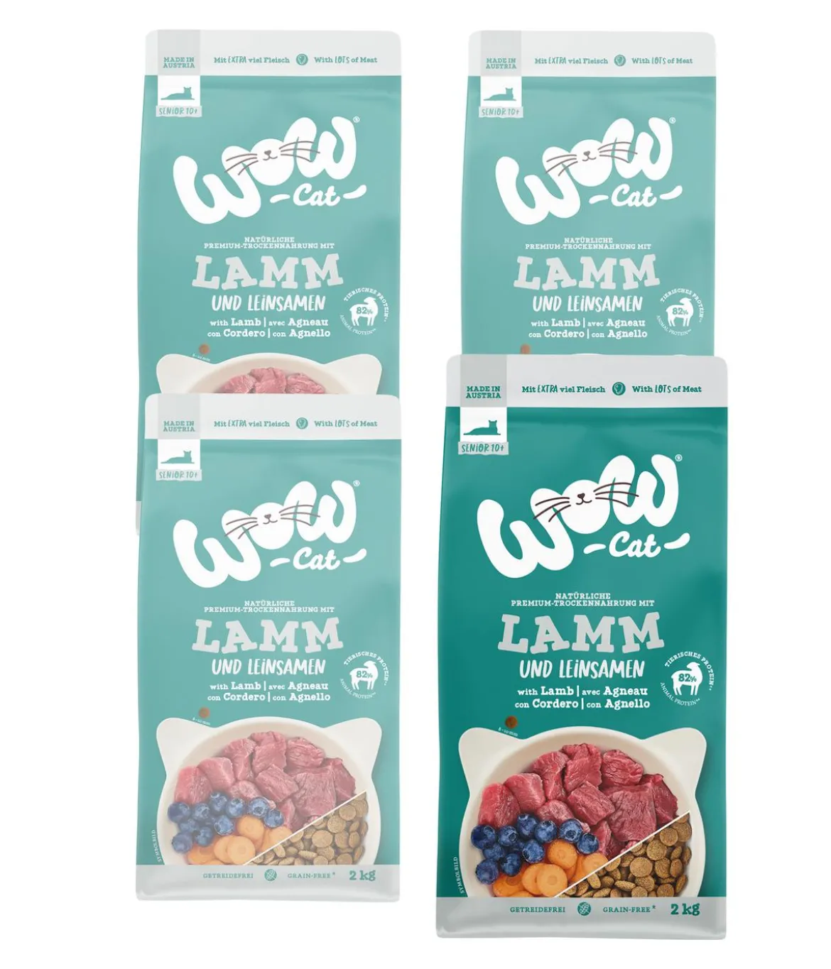 WOW® Cat Trockenfutter für Katzen Senior, Lamm & Leinsamen