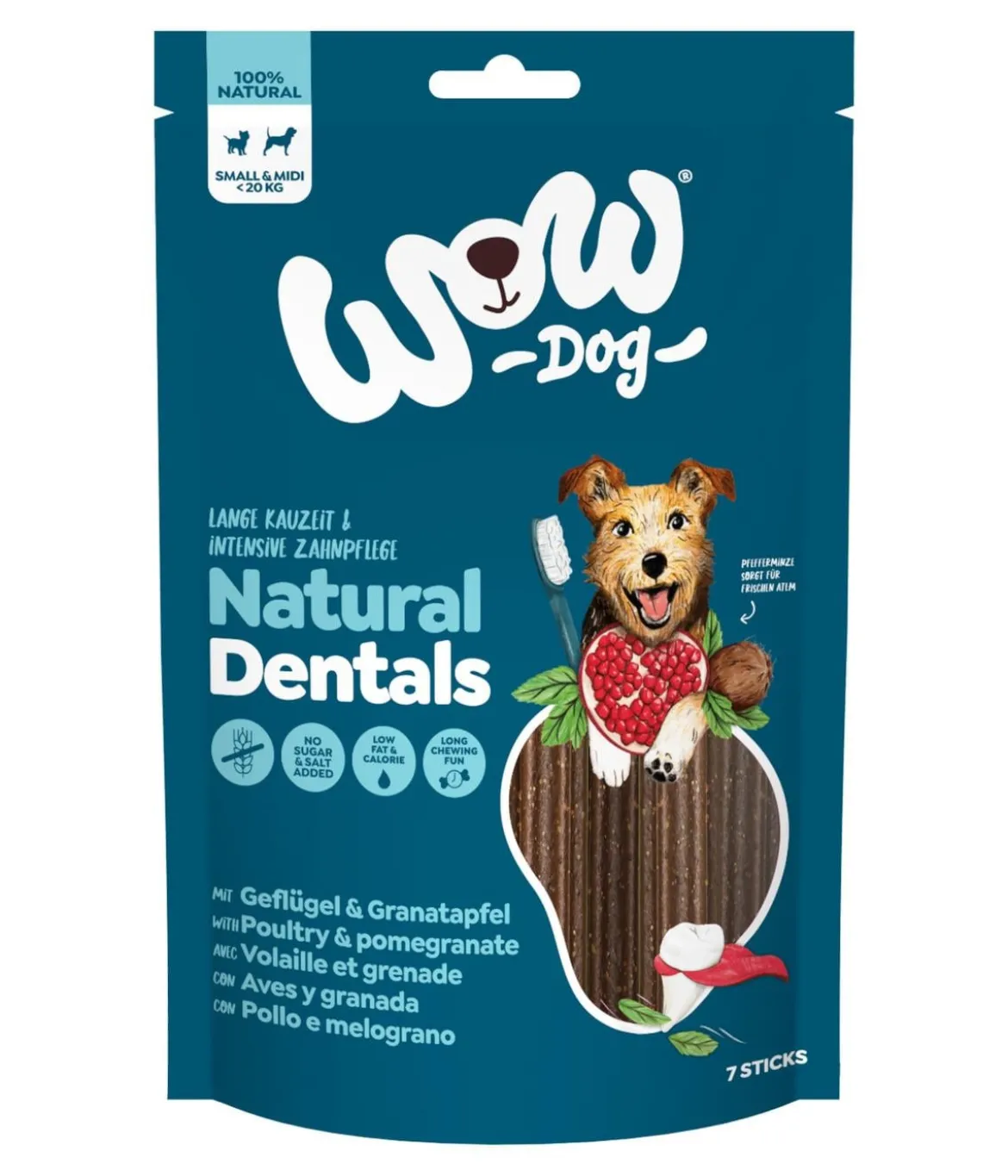 WOW® Hundesnack Natural Dentals Mini, 195 g