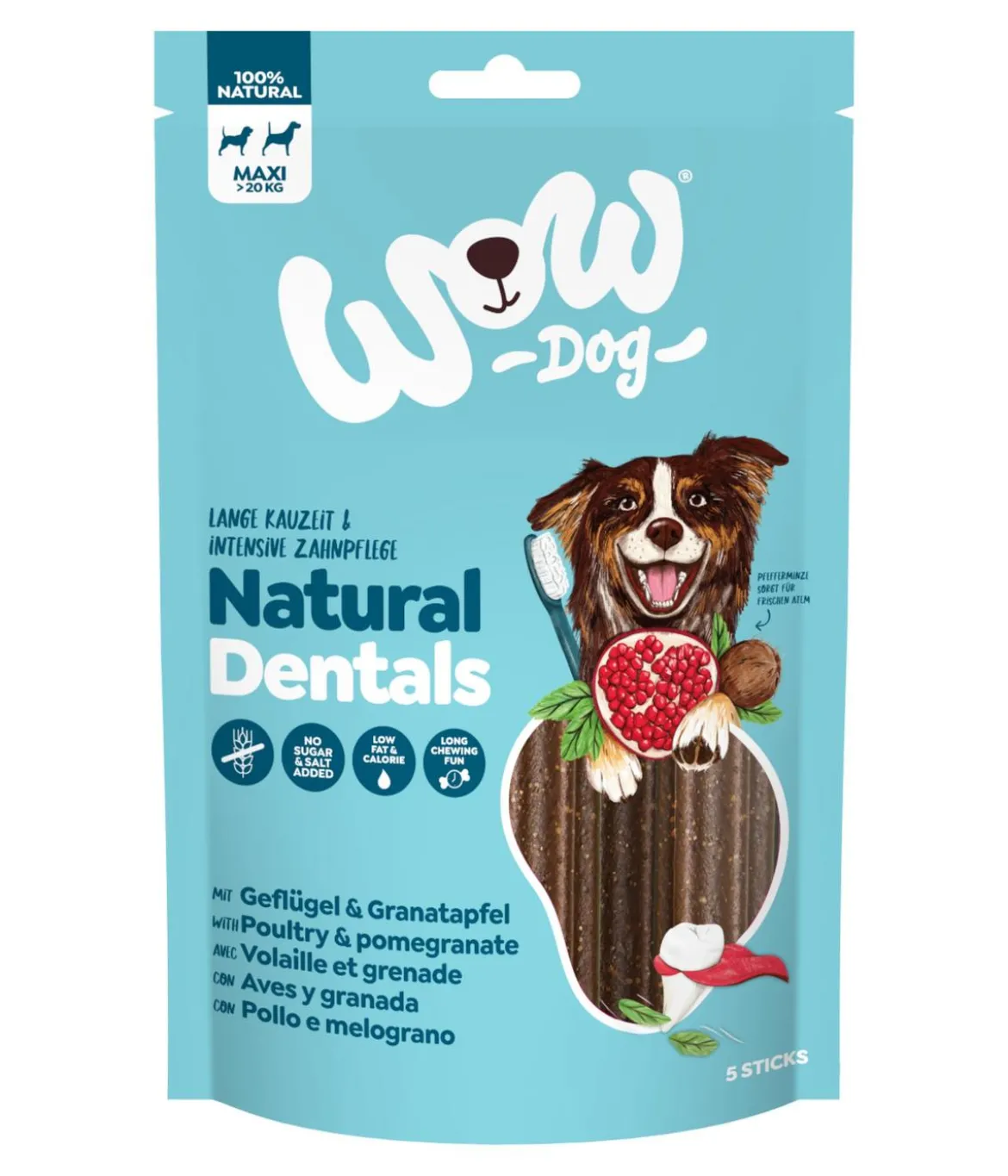 WOW® Hundesnack Natural Dentals Maxi, 230 g