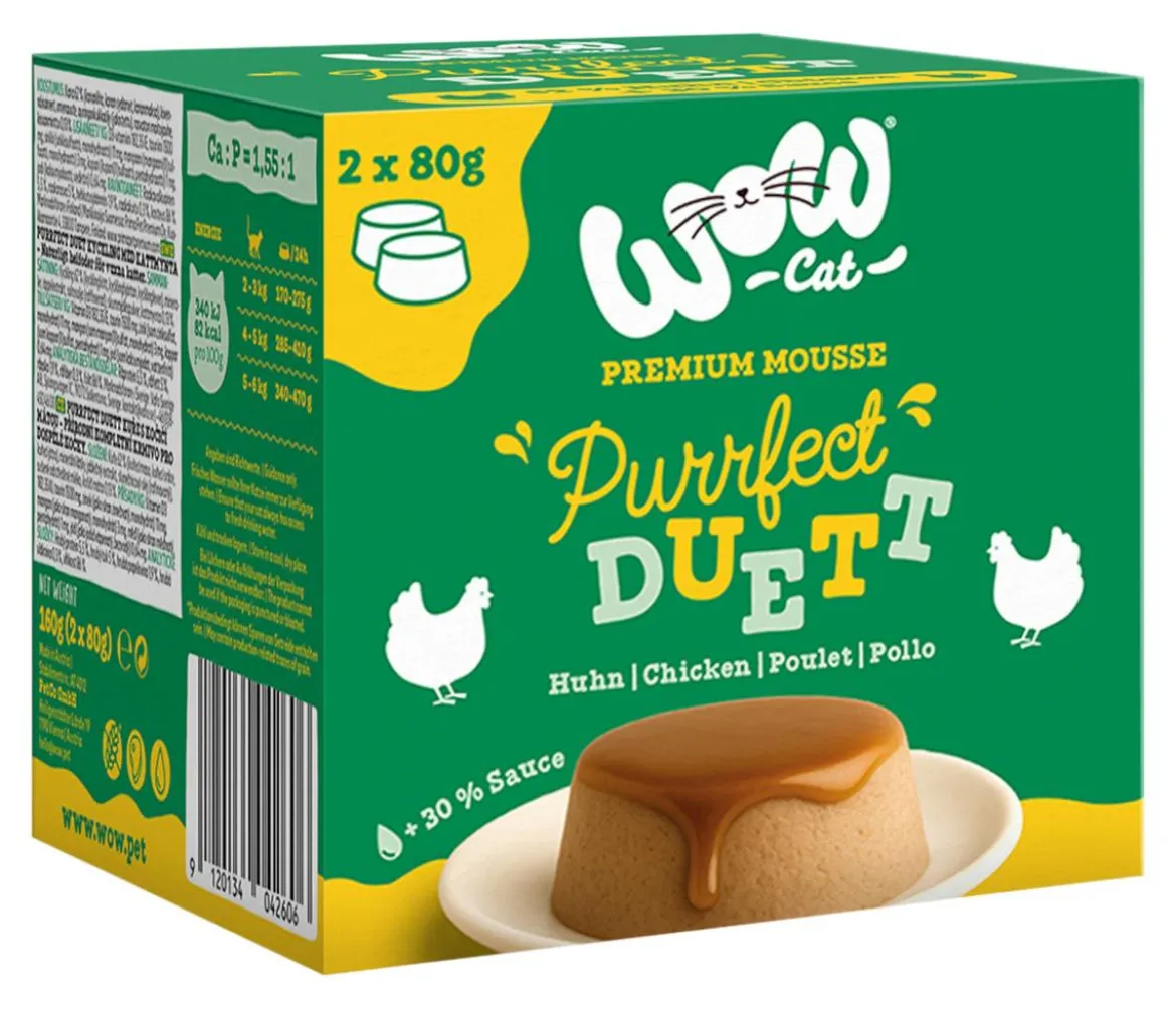 WOW® Nassfutter für Katzen Purrfect Duett Adult, 2 x 80 g