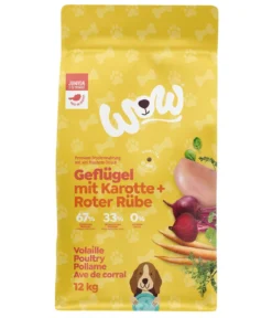 WOW® Trockenfutter für Hunde Junior Geflügel mit Karotte + Roter Rübe