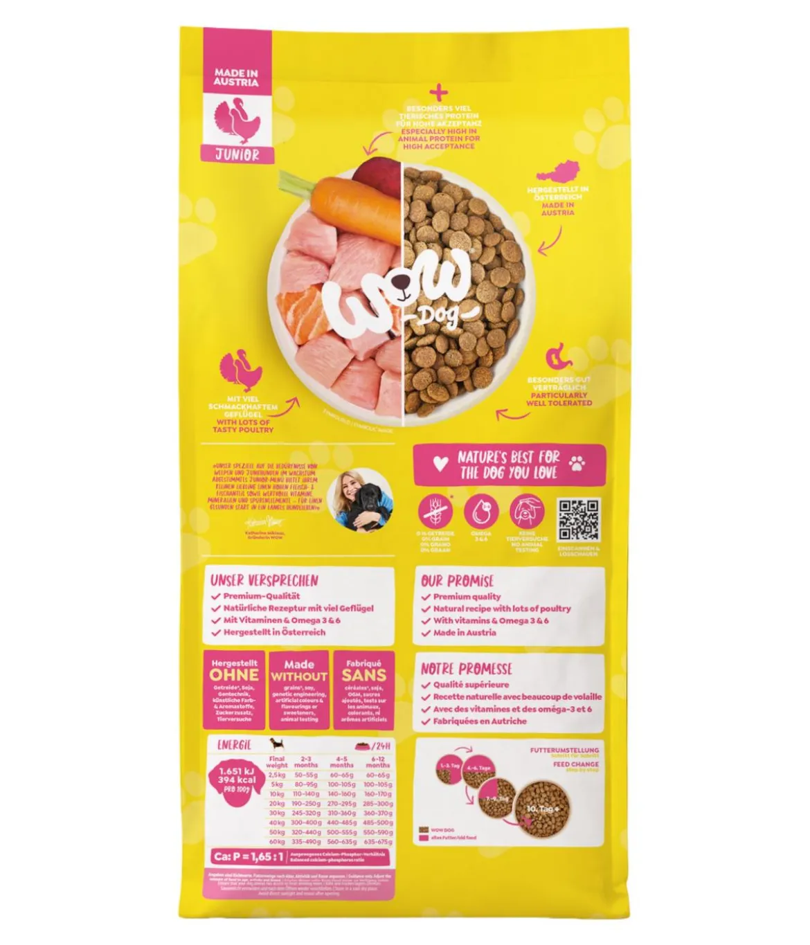 WOW® Trockenfutter für Hunde Mini Junior, Geflügel