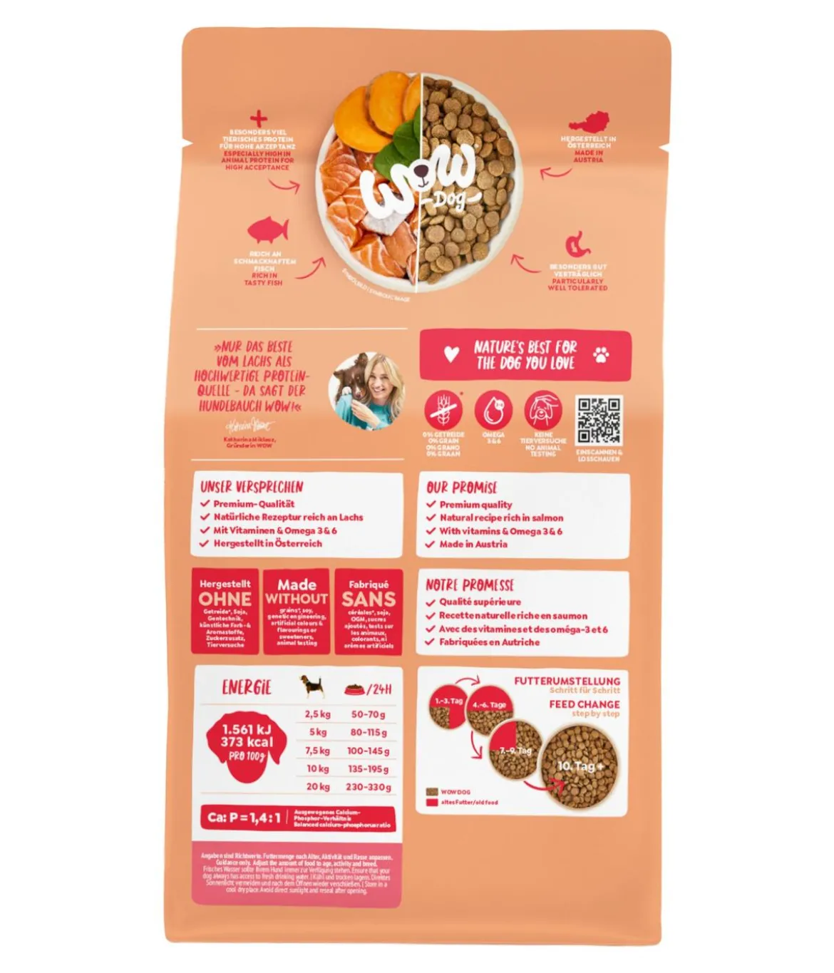WOW® Trockenfutter für Hunde Mini Adult, Lachs