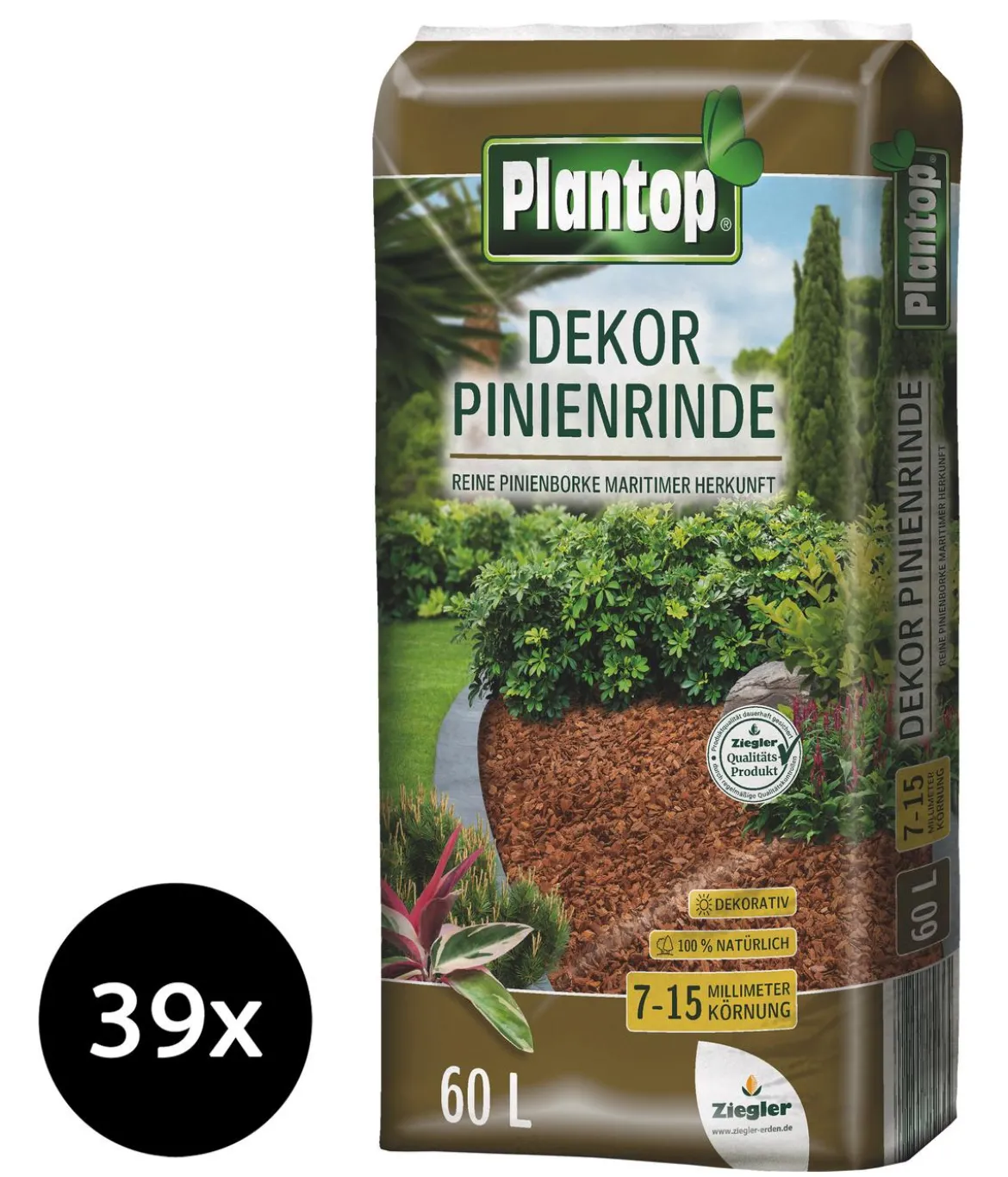 Ziegler Plantop Dekor Pinienrinde, 7-15 mm, 39 x 60 Liter